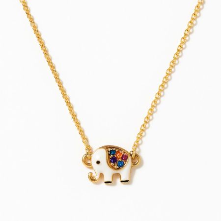 EleCharm ? Enamel Elephant Pendant Necklace